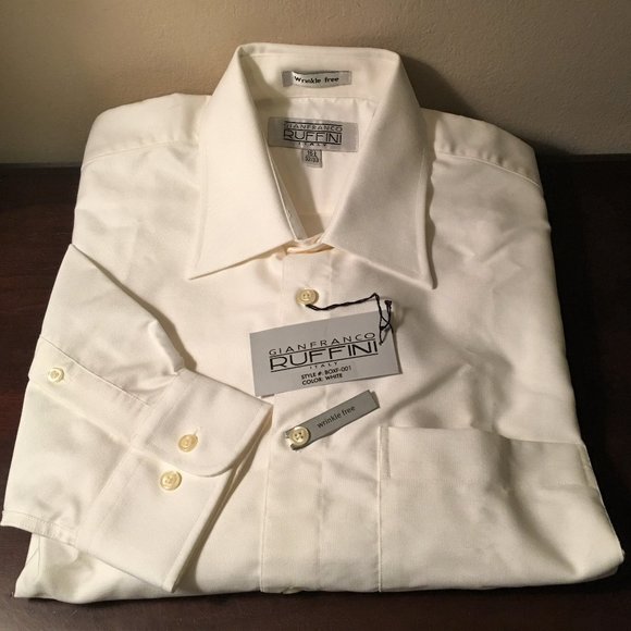 GIANFRANCO RUFFINI White Dress Shirt   NWT! - Picture 2 of 12